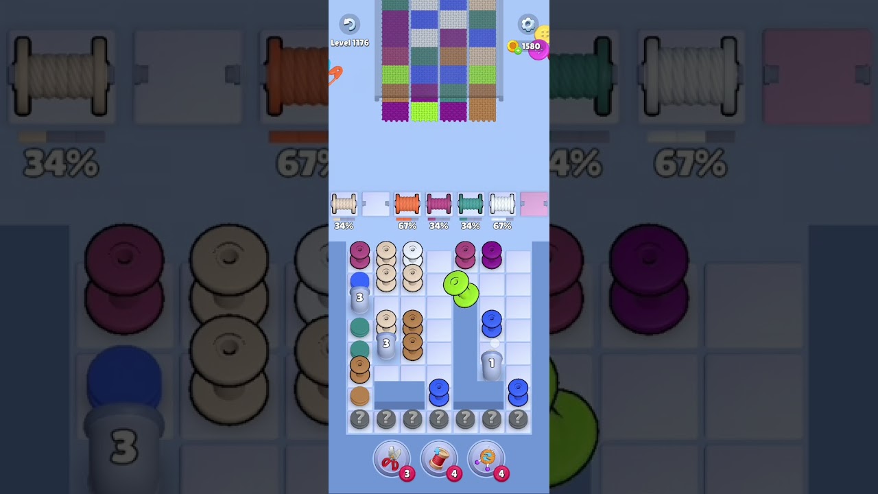 Knit Out Level 1176: Knit Out Game Level 1176